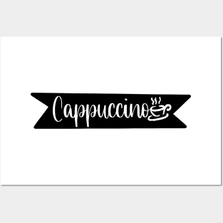 Cappuccino - Retro Vintage Coffee Typography - Gift Idea for Coffee and Caffeine Lovers Posters and Art